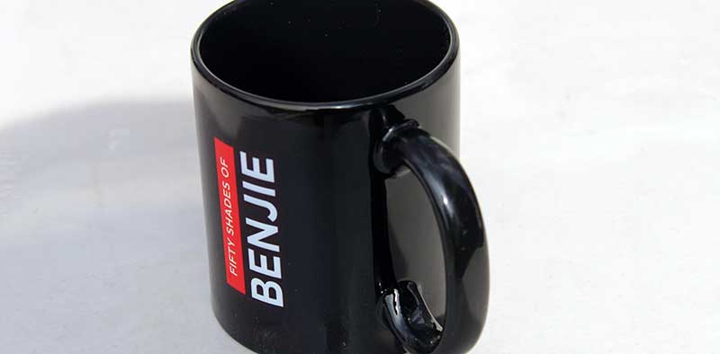 creative logo placement on ceramic coffee mugs as corporate giveaways