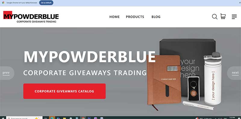 sample of mypowderblue product page