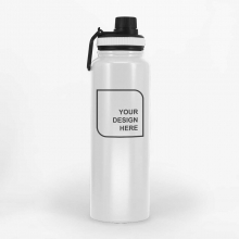 Customized  White 1 Liter NITRO Double Wall Stainless Bottles with logo