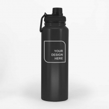 Customized  Black 1 Liter NITRO Double Wall Stainless Bottles with logo