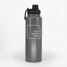 Customized  Gray 1 Liter NITRO Double Wall Stainless Bottles with logo
