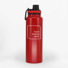 Customized  Red 1 Liter NITRO Double Wall Stainless Bottles with logo