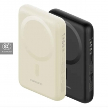Customized  White 10000 mah CCC Certified Travel-Safe Wireless Power Banks with logo