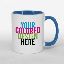 Customized  Yellow 11 oz C Handle Coffee Mugs with logo