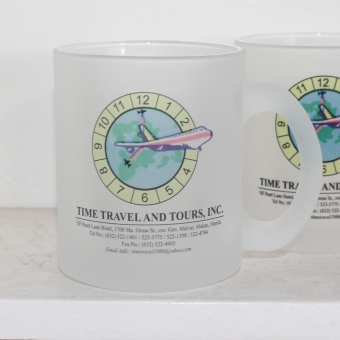 Custom Printed 11 oz Frosted Glass Photo Mugs as Corporate Giveaways