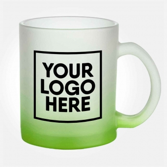Custom Printed 11 oz Gradient Glass Mugs as Corporate Giveaways
