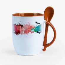 Customized  Orange 11 oz Spooner Mugs with logo
