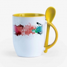 Customized  Yellow 11 oz Spooner Mugs with logo