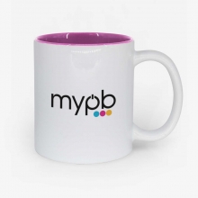 Customized Light Pink 11 oz Two Tone Ceramic Mugs with logo