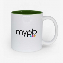 Customized Emerald Green 11 oz Two Tone Ceramic Mugs with logo