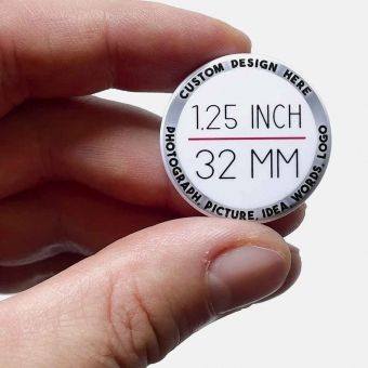 Custom Printed 1.25 inch diameter Button Pins as Corporate Giveaways