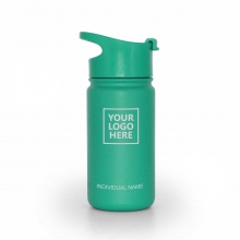 Customized Aquamarine Green 14 oz AquaFlask Wide Mouth With Flip Cap Vacuum Insulated Stainless Steel Water Bottle with logo