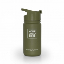 Customized Walnut Green 14 oz AquaFlask Wide Mouth With Flip Cap Vacuum Insulated Stainless Steel Water Bottle with logo