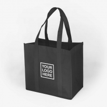 Customized  Black 14 x 13 x 8 Grocery Tote Bags with logo