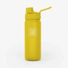 Customized (Lemon Slush) Yellow 18 oz AquaFlask Vacuum Insulated Stainless Steel Water Bottle with logo