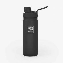 Customized Space Black 18 oz AquaFlask Vacuum Insulated Stainless Steel Water Bottle with logo