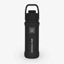 Customized Space Black 18 oz New AquaFlask Bottles with logo