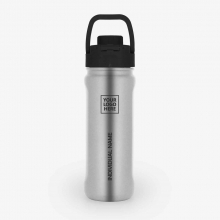 Customized (Steel) Silver 18 oz New AquaFlask Bottles with logo