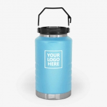 Customized Light Blue 2 Liter Stainless Family Camping Jugs with logo