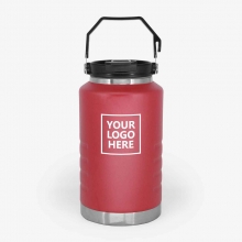 Customized  Red 2 Liter Stainless Family Camping Jugs with logo