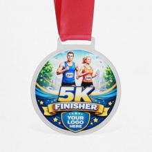 Customized  Red 2.75 inches Diameter Round Acrylic Medals with logo