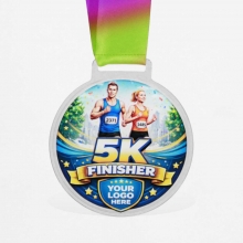 Customized Rainbow  2.75 inches Diameter Round Acrylic Medals with logo