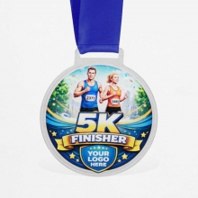 Customized  Blue 2.75 inches Diameter Round Acrylic Medals with logo