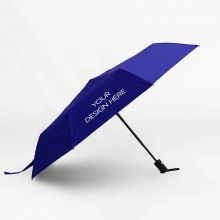 Customized Royal Blue 21 inches Automatic Folding Pongee Umbrellas with UV Protection (Class B) with logo