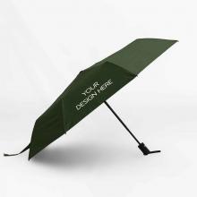 Customized Moss Green 21 inches Automatic Folding Pongee Umbrellas with UV Protection (Class B) with logo