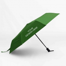 Customized Emerald Green 21 inches Automatic Folding Pongee Umbrellas with UV Protection (Class B) with logo