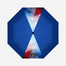 Customized 2 Panels Royal Blue 21 inches Folding Umbrellas with Sublimation-Imprinted Panels with logo