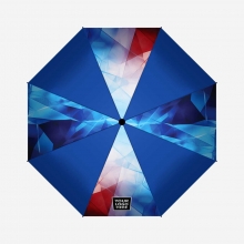 Customized 4 Panels Royal Blue 21 inches Folding Umbrellas with Sublimation-Imprinted Panels with logo