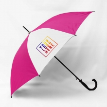 Customized White and Pink 23 inches Cheapest Two-Tone Promotional Umbrellas with J Handle with logo