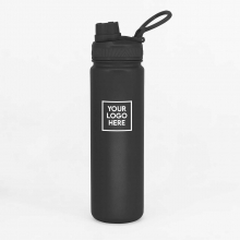 Customized Space Black 22 oz AquaFlask Vacuum Insulated Stainless Steel Water Bottle with logo