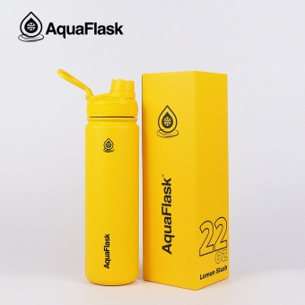 Customized Lemon Slush Yellow 22 oz AquaFlask Vacuum Insulated Stainless Steel Water Bottle with logo
