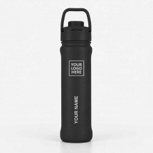 Customized Space Black 22 oz New AquaFlask Bottles with logo