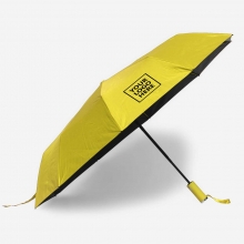 Customized  Yellow 23 inches 10 Ribs Automatic Folding Umbrellas with logo