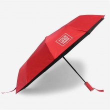 Customized  Red 23 inches 10 Ribs Automatic Folding Umbrellas with logo