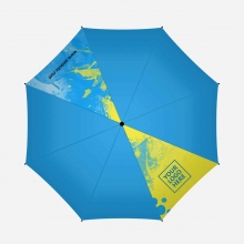 Customized 2 Panels Light Blue 27 inches Golf Umbrellas with Partial or Full Colors Sublimation-Imprinted Panels with logo