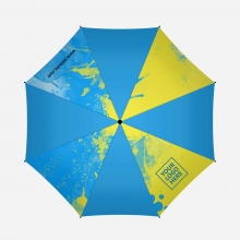 Customized 4 Panels Light Blue 27 inches Golf Umbrellas with Partial or Full Colors Sublimation-Imprinted Panels with logo