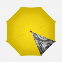 Customized 1 Panel Yellow 27 inches Golf Umbrellas with Partial or Full Colors Sublimation-Imprinted Panels with logo