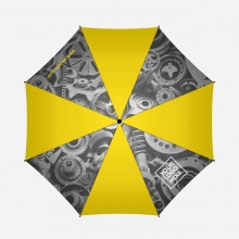 Customized 4 Panels Yellow 27 inches Golf Umbrellas with Partial or Full Colors Sublimation-Imprinted Panels with logo