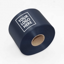 Customized Navy Blue 3.25 inches x 100 yards Satin Ribbon with logo