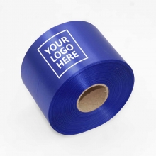 Customized Sapphire Royal Blue 3.25 inches x 100 yards Satin Ribbon with logo