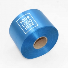 Customized Sky Blue 3.25 inches x 100 yards Satin Ribbon with logo
