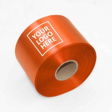 Customized  Orange 3.25 inches x 100 yards Satin Ribbon with logo