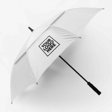 Customized  White 30 inches Double Canopy Umbrellas with EVA Foam Handle with logo