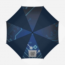 Customized 4 Panels Navy Blue 30 inches Golf Umbrellas with Partial or Full Colors Sublimation-Imprinted Panels with logo