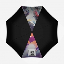Customized 2 Panels Black 30 inches Golf Umbrellas with Partial or Full Colors Sublimation-Imprinted Panels with logo