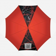 Customized 2 Panels Red 30 inches Golf Umbrellas with Partial or Full Colors Sublimation-Imprinted Panels with logo